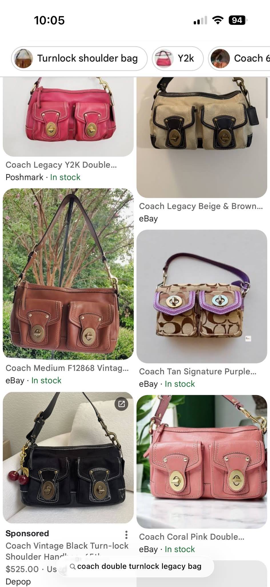 レディースファッション COACH Signature Double Turnlock Shoulder 