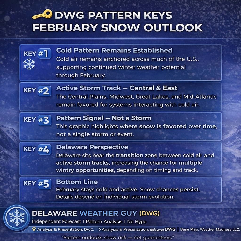 Delaware - 🔑 DWG SNOW PATTERN KEYS – FEBRUARY OUTLOOK 🔑 KEY #1️⃣ ...