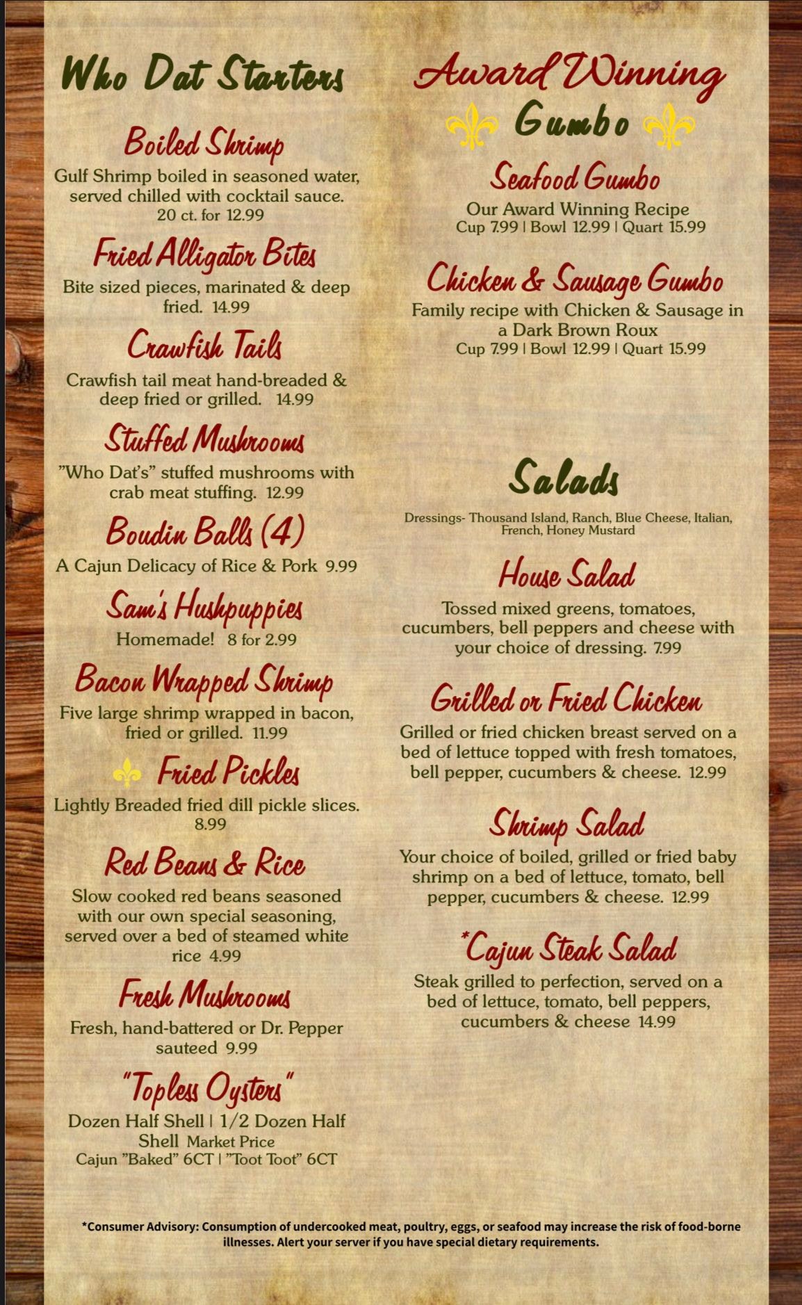 Who Dat's Cajun Restaurant | Bald Knob AR