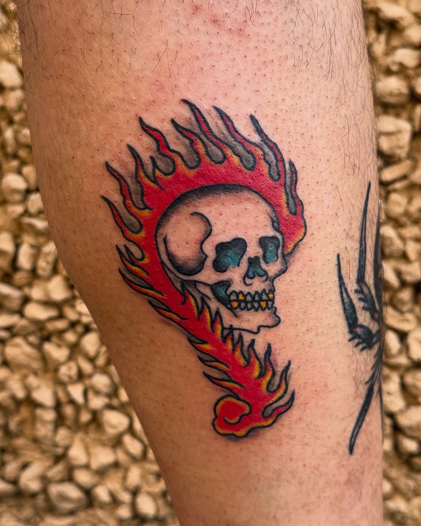 512 - Skull with flames built into one piece, pulled straight from