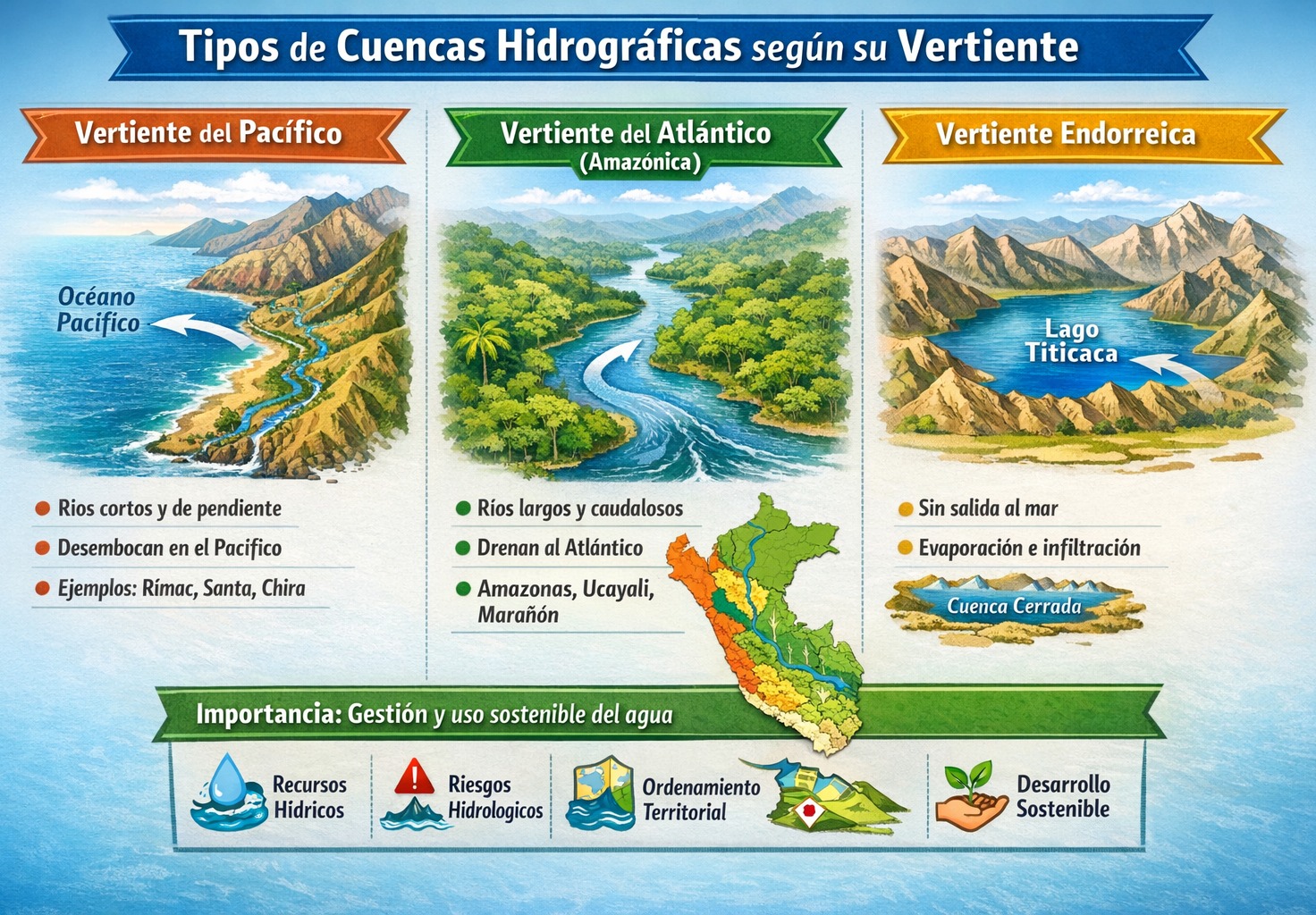 Maestría - 🌎💧 TIPOS DE CUENCAS HIDROGRÁFICAS SEGÚN SU VERTIENTE 💧🌎 El ...