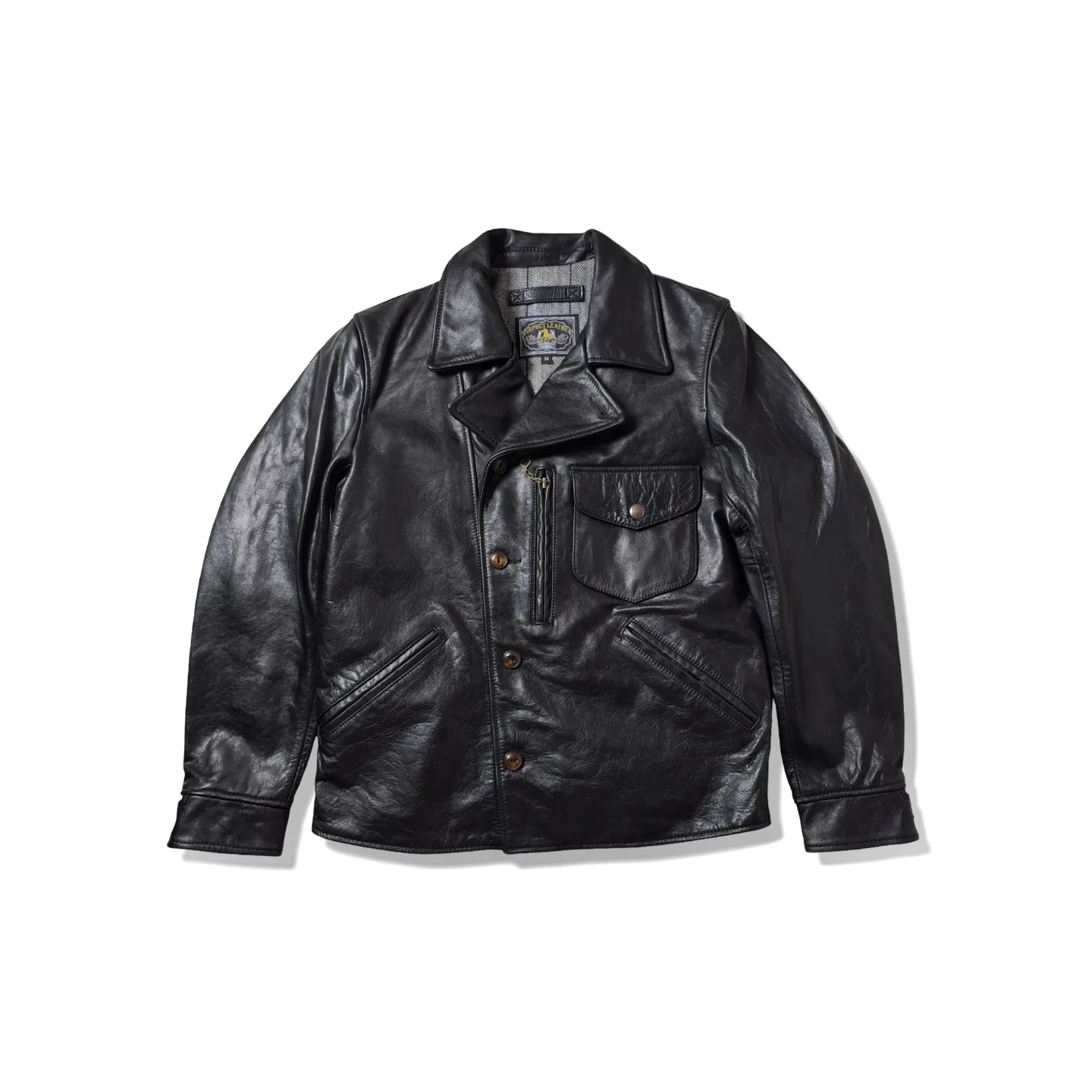Curphey Leather Horsehide Helix Rider Jacket Black Horsehide Size 