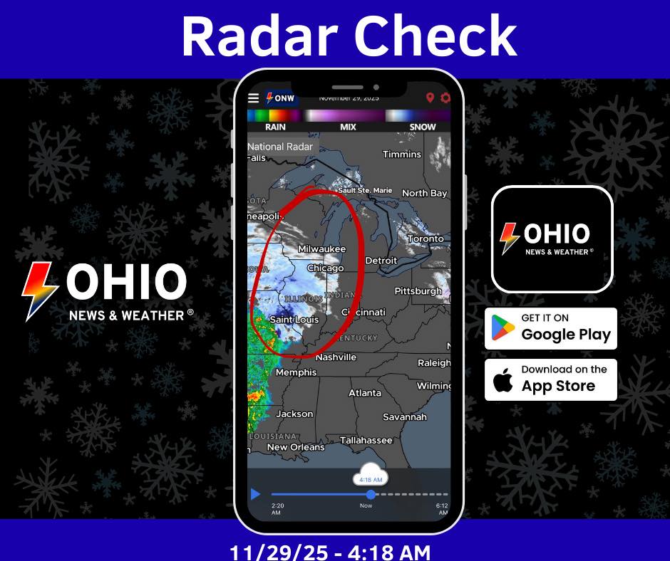 Ohio - Here’s a look at the current radar: you can see snow falling ...