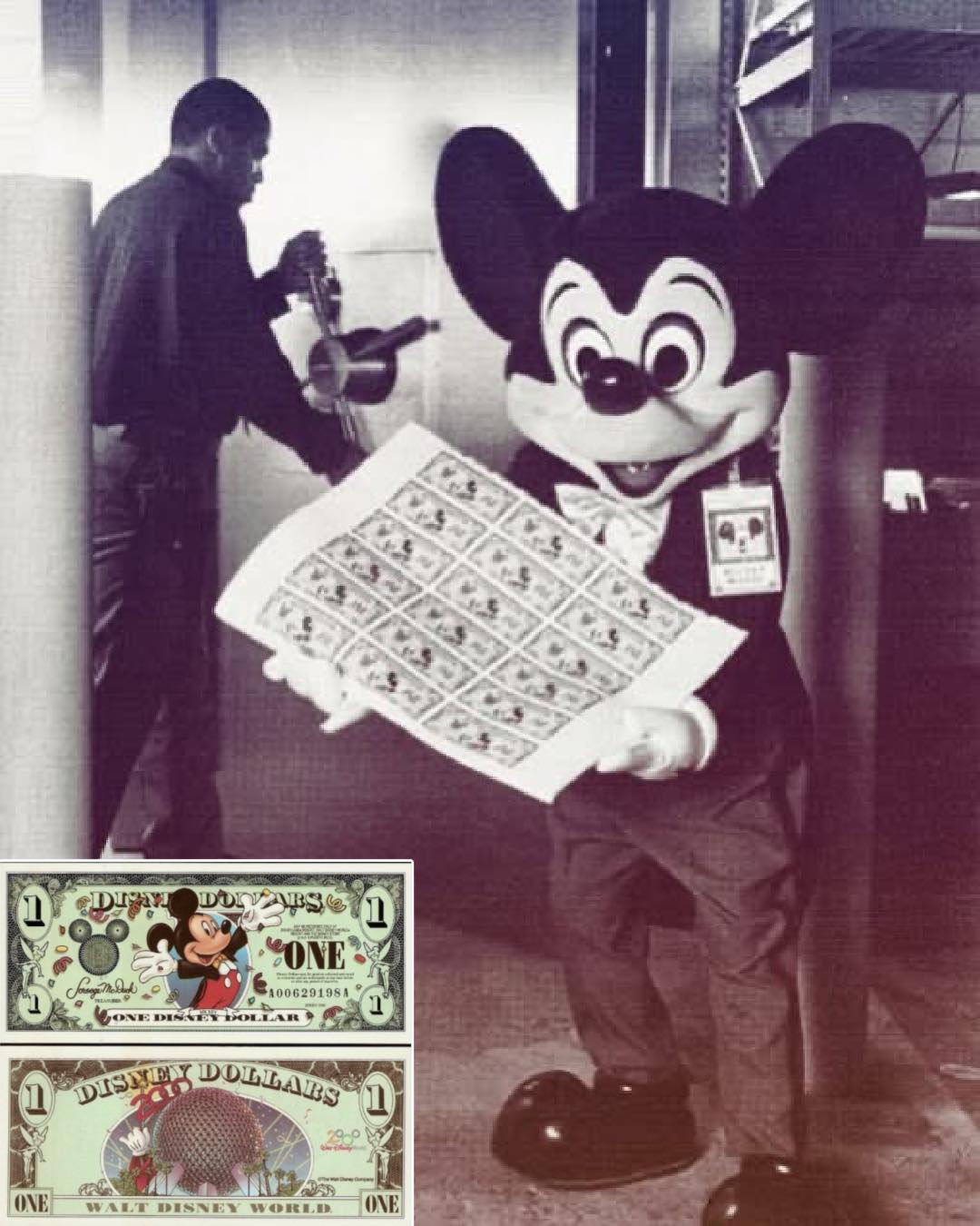 その他 Disney Dollars 1987 First Day Issue 1987 – “Disney Dollars” roll off Mickey's printing press for the