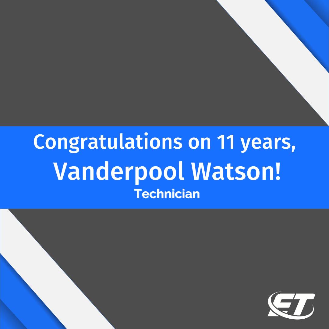 Edward's - 🎉 Congratulations to Vanderpool Watson on 11 years with ET+ ...