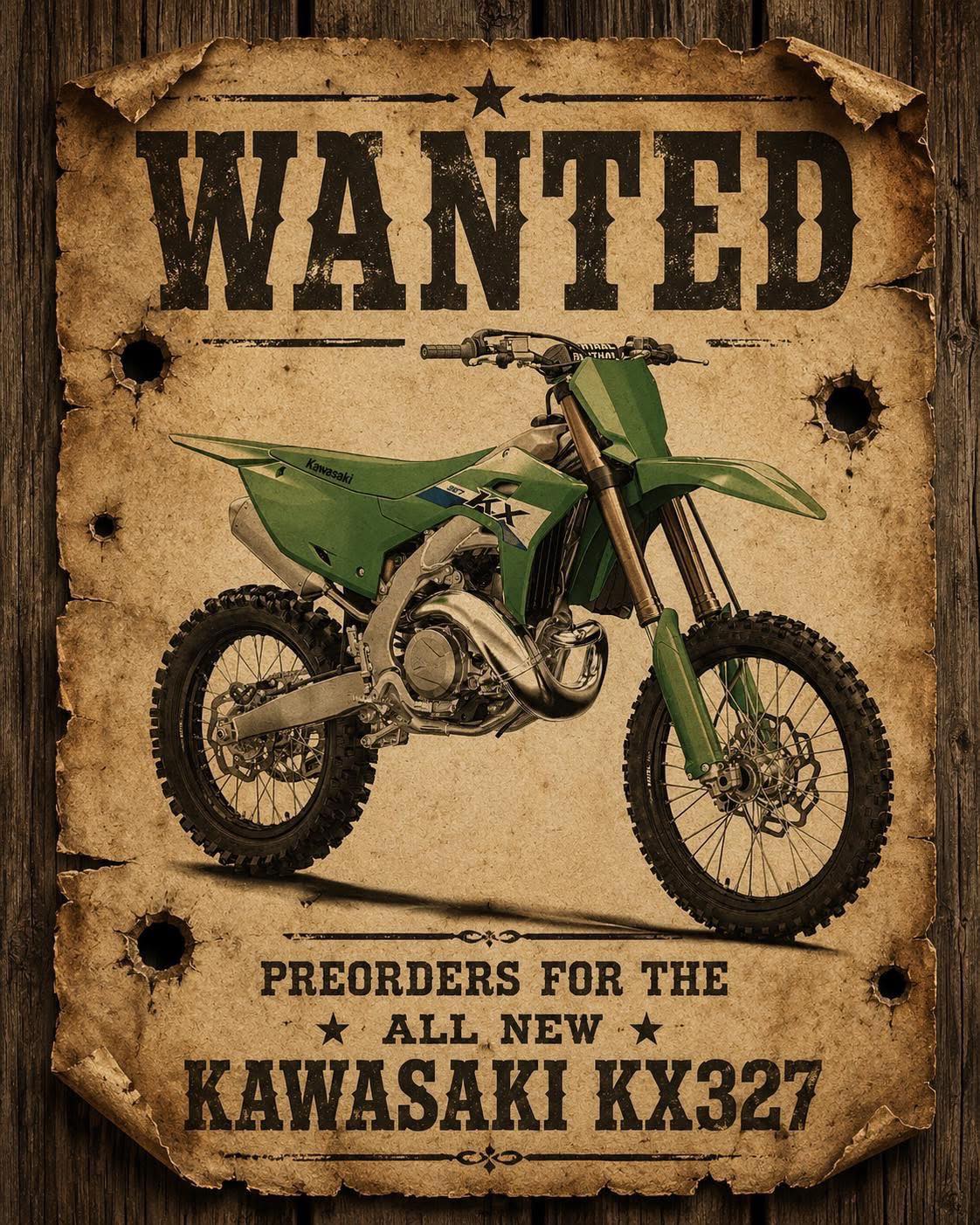Come in today and pre-order the all new Kawasaki KX327 !!! 2