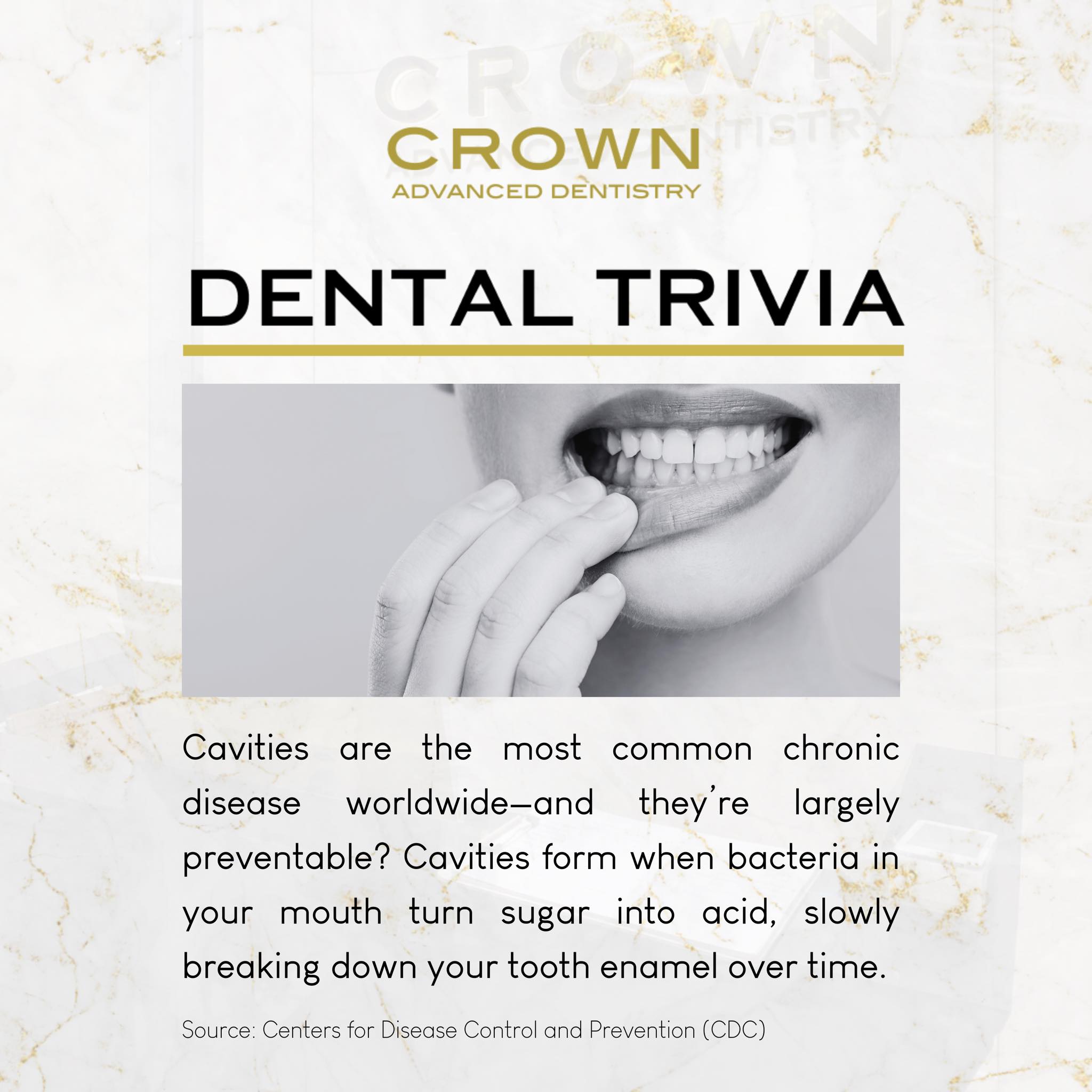 CROWN - 🦷 Dental Trivia Time! Did you know that cavities are the most ...