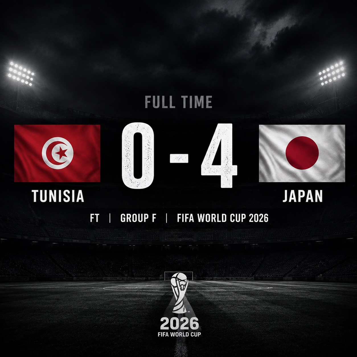 Tunisia vs Japan in FIFA World Cup 2026 Round 2