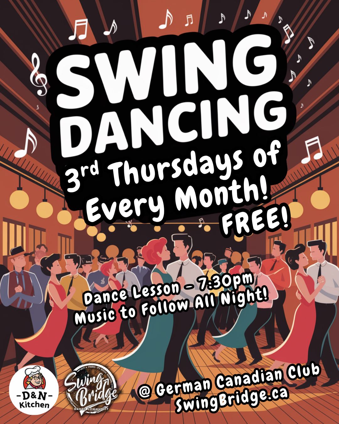3rd Thursday Swing Dancing @ German Canadian Club!