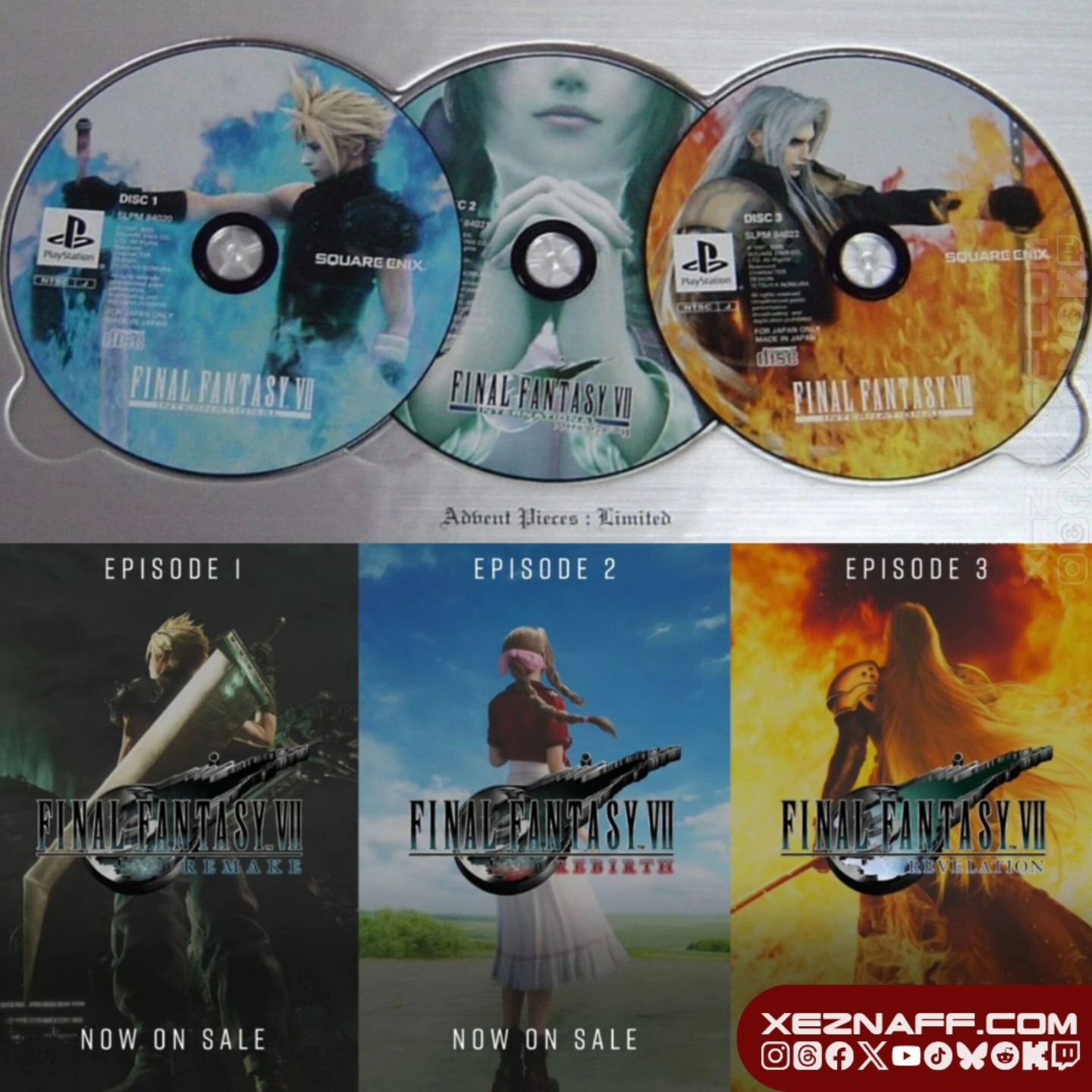 Final Fantasy VII Advent Pieces: Limited features Cloud, Aerith