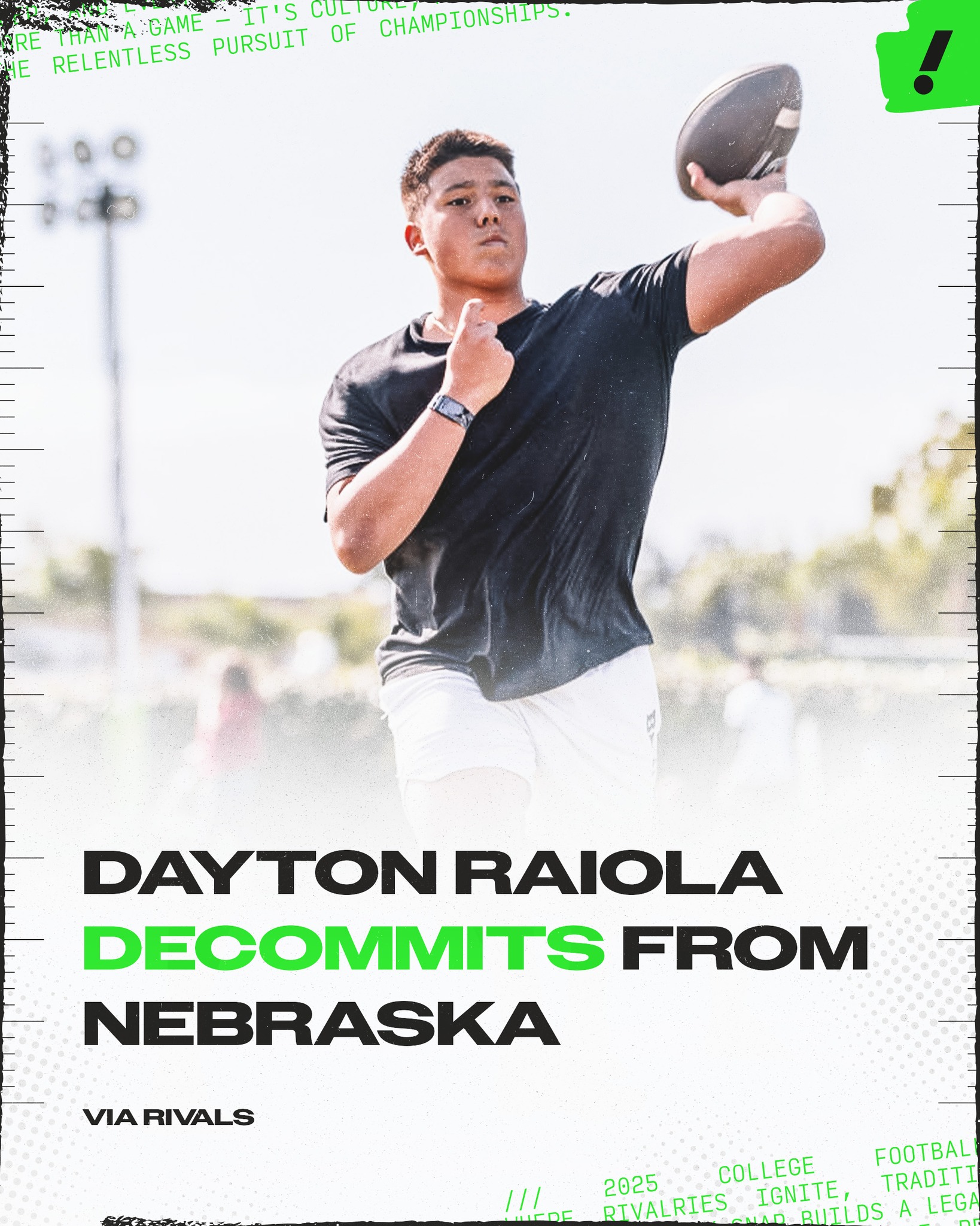 Yahoo - 2026 QB Dayton Raiola. younger brother of Dylan Raiola, has ...