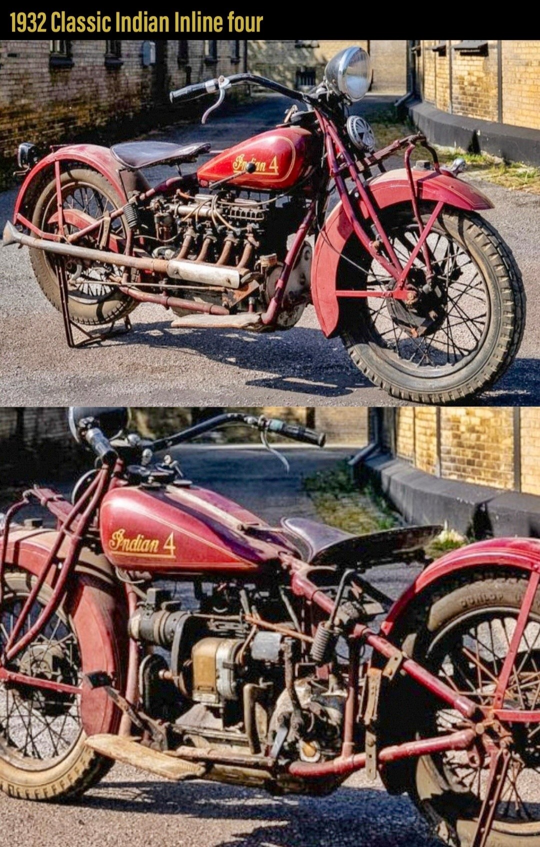 所さん⭐INDIAN FOUR 1932 直列4気筒エンジン搭載 The Luxurious 1932 Indian Inline four 💙❤️🖤 The 1932 Indian