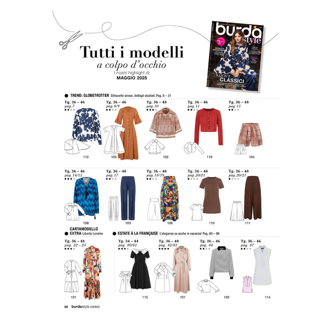 Burda Style #5634 - Cartamodello Donna, Cappello E Bandana, Taglia Unica, Super Facile Per Principianti