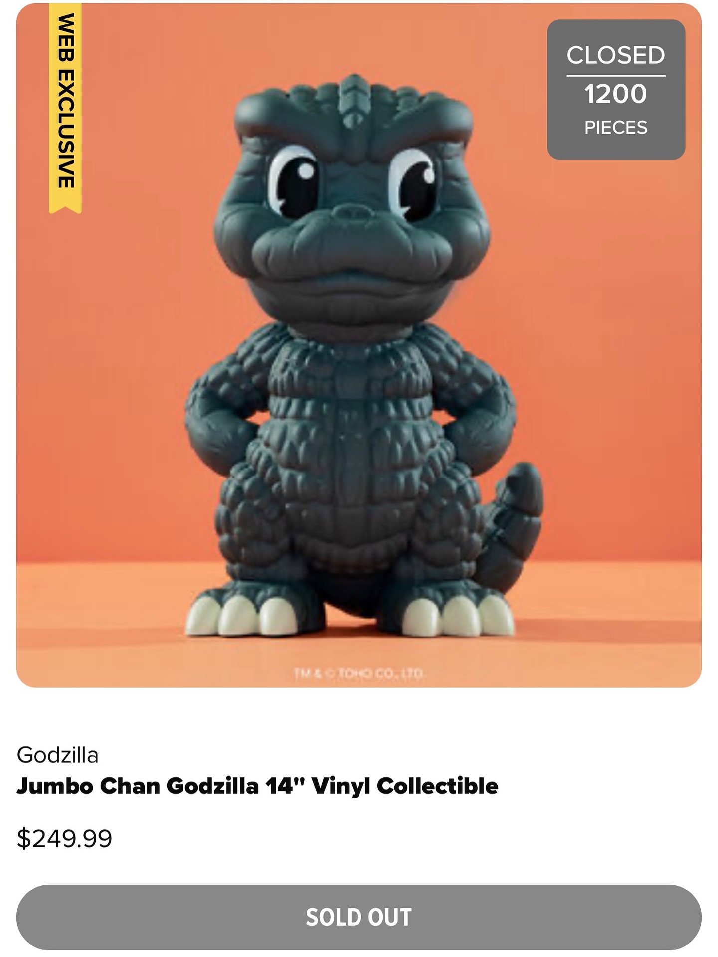 Available Now: Jumbo Chan Godzilla 14'' Vinyl. Limited to 1,200