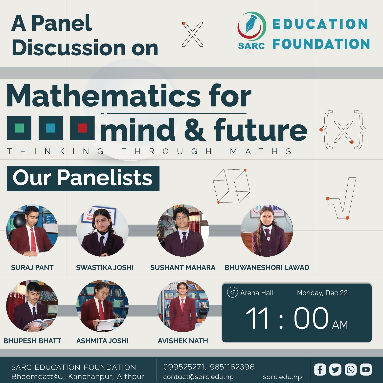 SARC - Panel Discussion on Mathematics Theme: Mathematics for Mind and ...