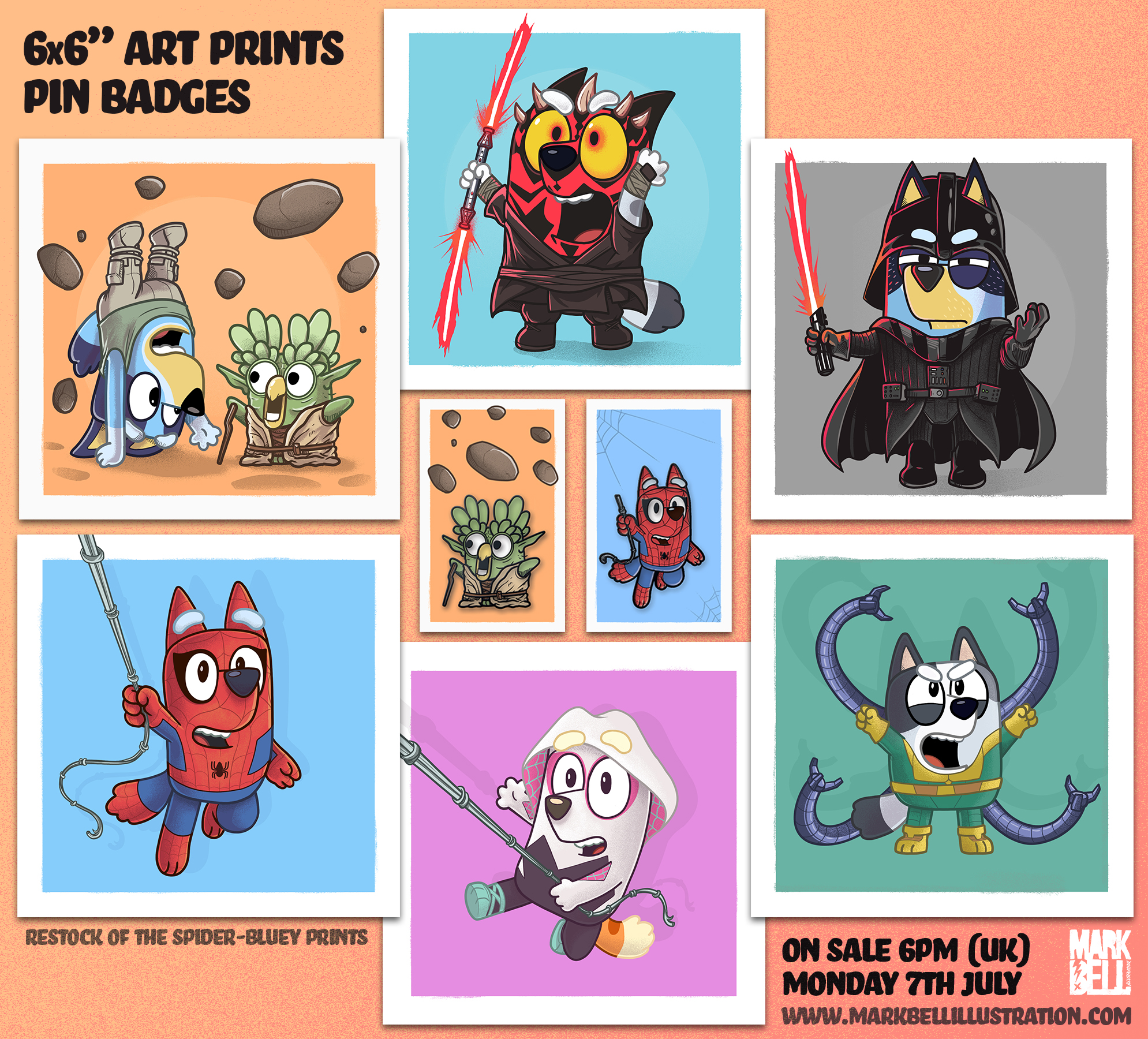 Hey @followers My new Bluey X Star Wars print sets will go live on