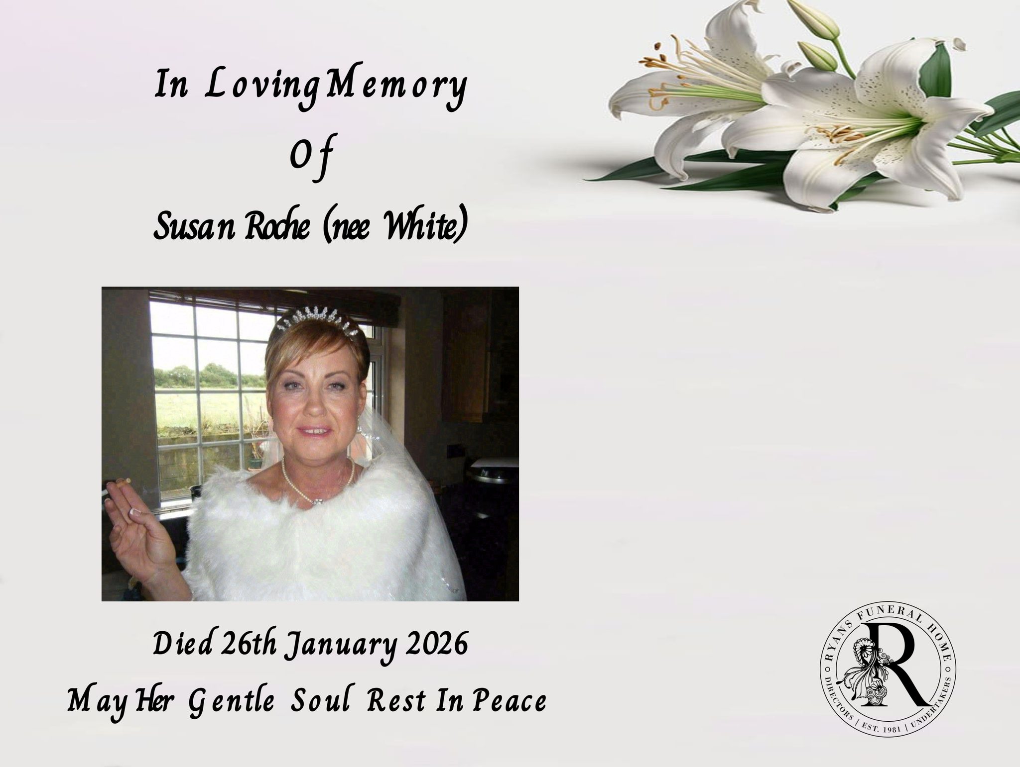 Ryan's - The death has occurred of Susan Roche (née White) Caisleán ...