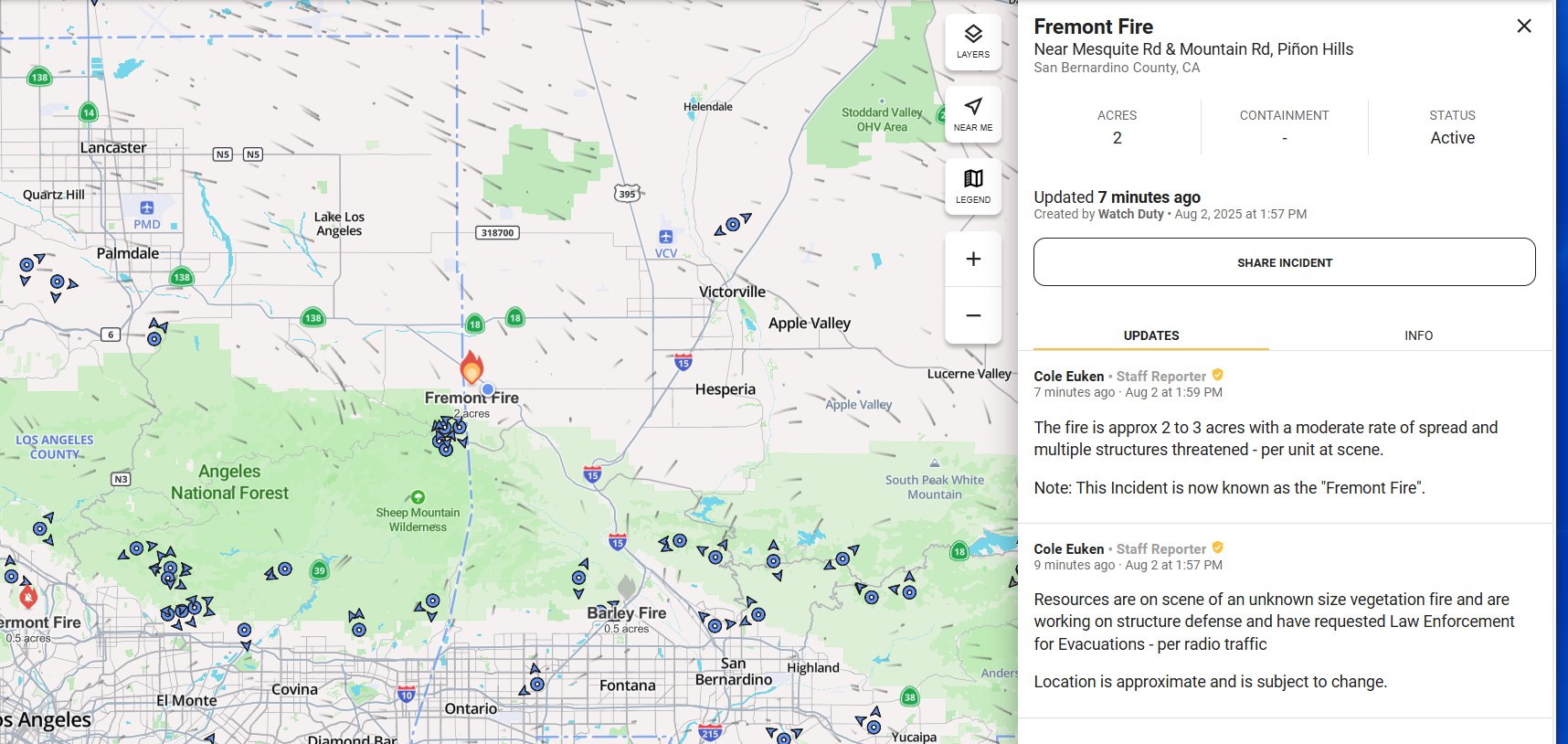 Pinon Hills Community Watch Group | FIRE IN PINON HILLS, 8/2: 2:05PM ...