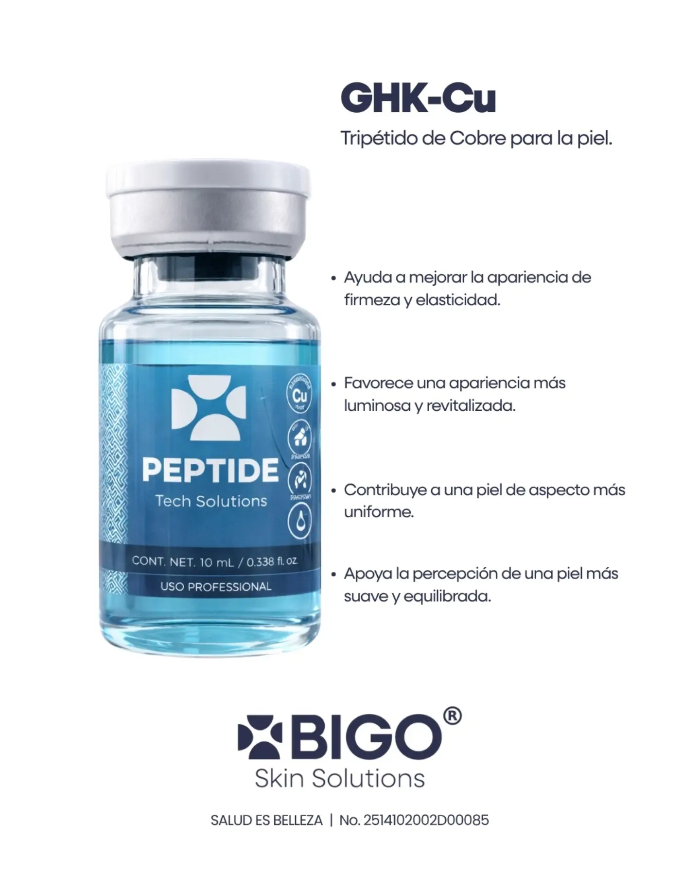 para que sirve el ghk-cu ✨ nuevo bioestimulador no puede faltar en tu cabina. 💙 El (Tripéptido de Cobre) de BIGO Skin Solutions es un aliado protocolos profesionales que buscan favorecer una piel Cu antiarrugas al 4% Color:Lavender GHK-Cu 2mg Capsules (60ct) RK3645