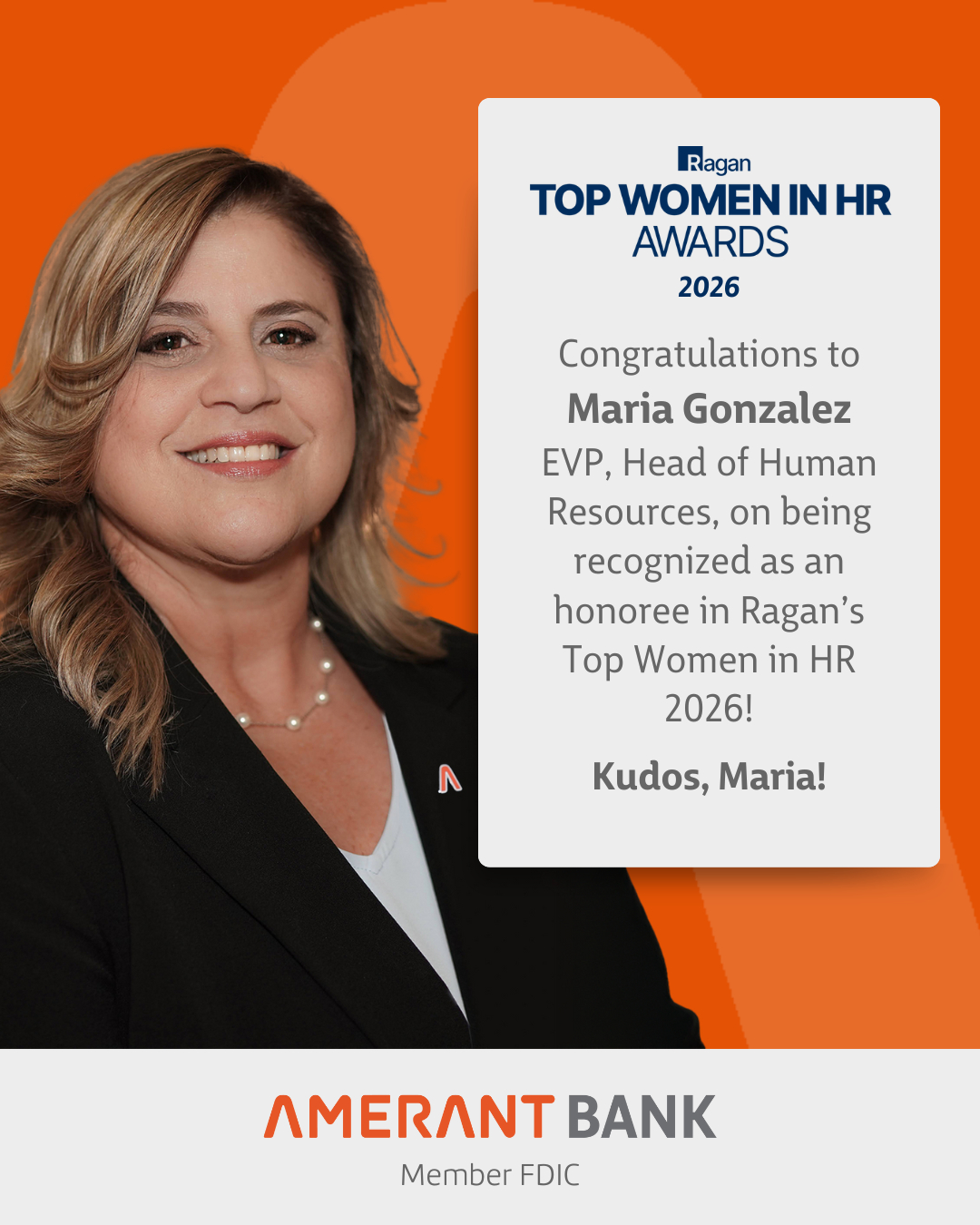 Amerant Bank - Congratulations to Maria Gonzalez, EVP,... | Facebook