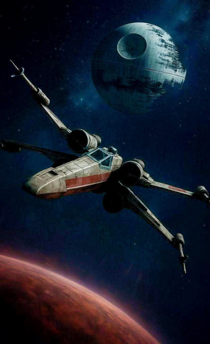 X-Wing. Painted by me in the style of John Berkey using Procreate
