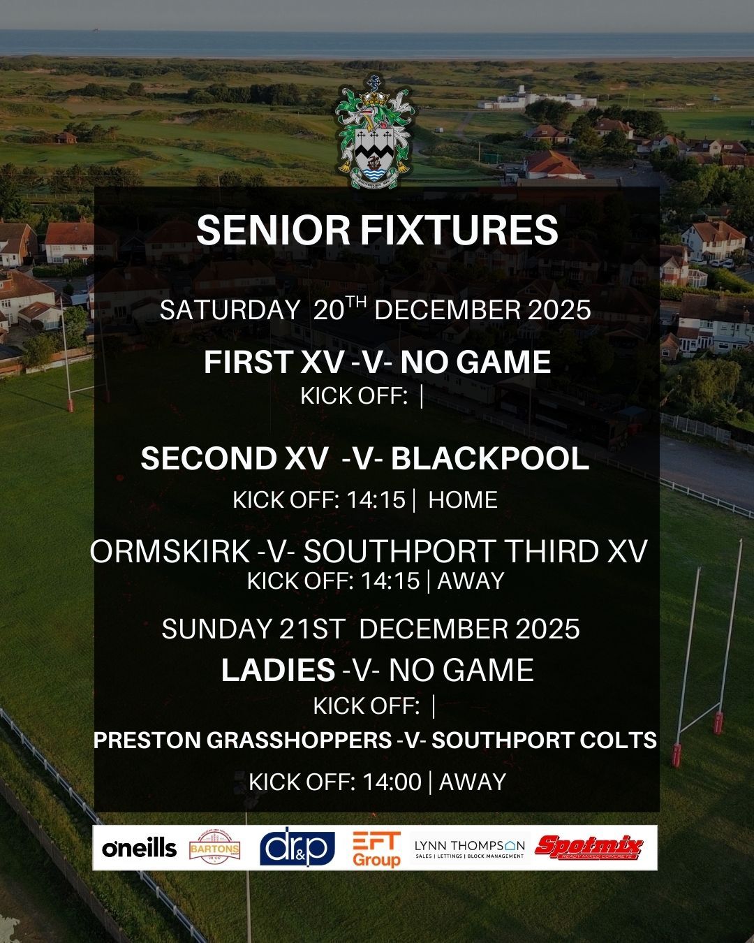 Southport - This week the first team have a well earned rest after ...