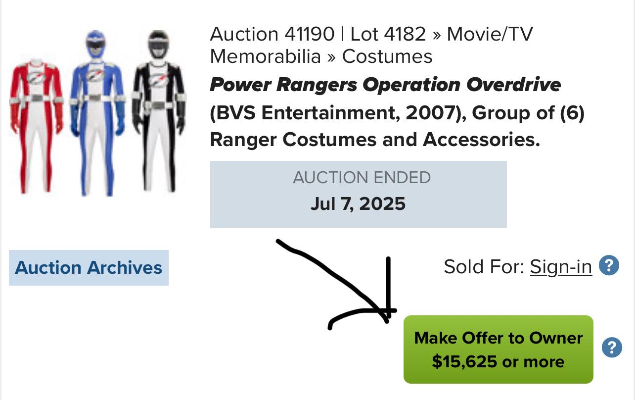 Power Rangers Auctions: Screen-used Prop/Costume Collectors | I’m ...