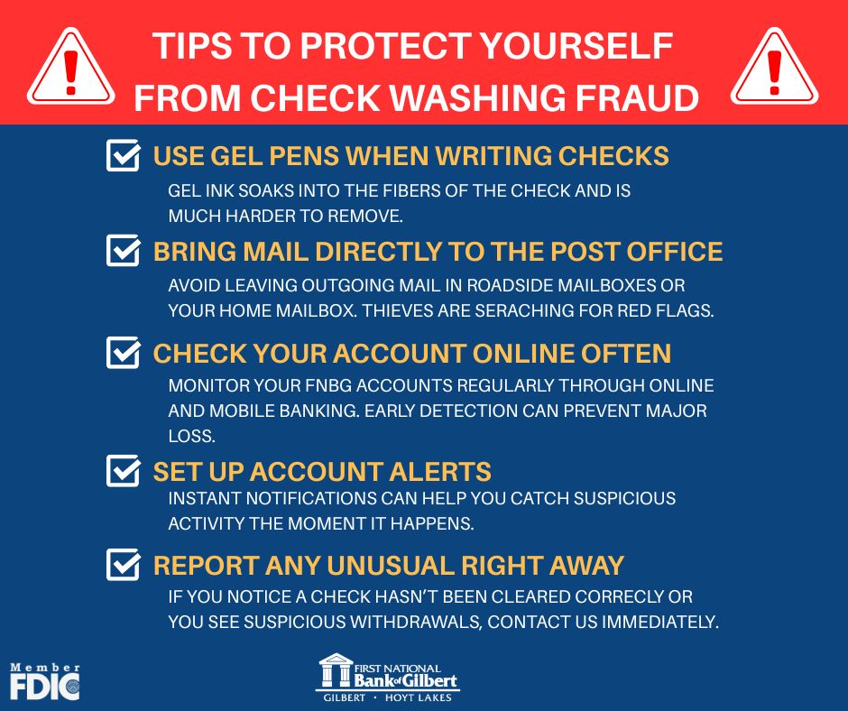 First - ‼️Protect Yourself from Check Washing Fraud ‼️ Check washing is ...