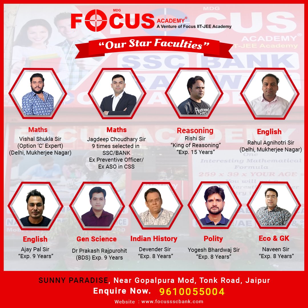 FOCUS - Introducing Focus Academy's star faculties. 👨‍🏫...