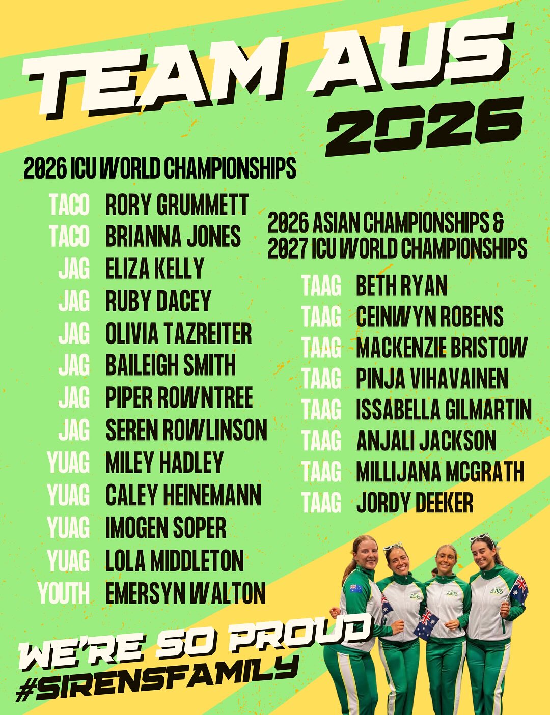 Congratulations to the 21 athletes... - Sirens Cheerleaders | Facebook