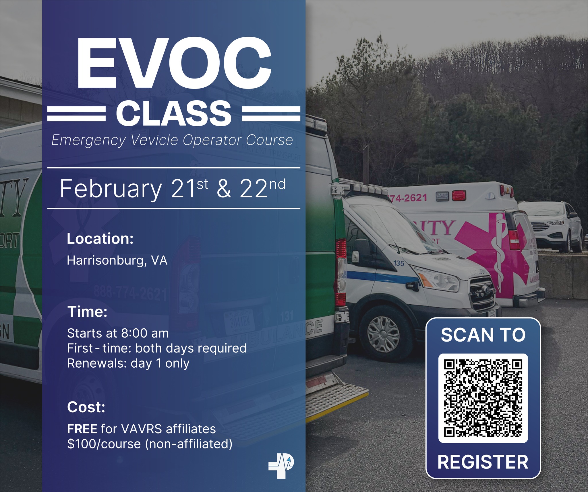 Priority - 🚨 EVOC Class Coming to Harrisonburg Join us for an Emergency ...