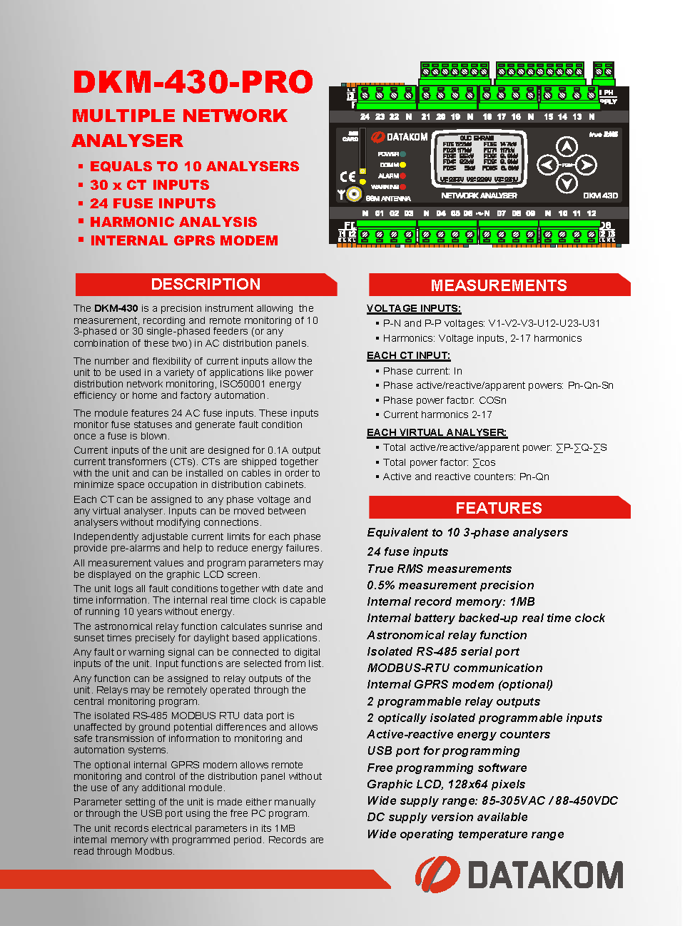 Datakom Controllers for Generators, ATS, Electric Power Monitoring, etc