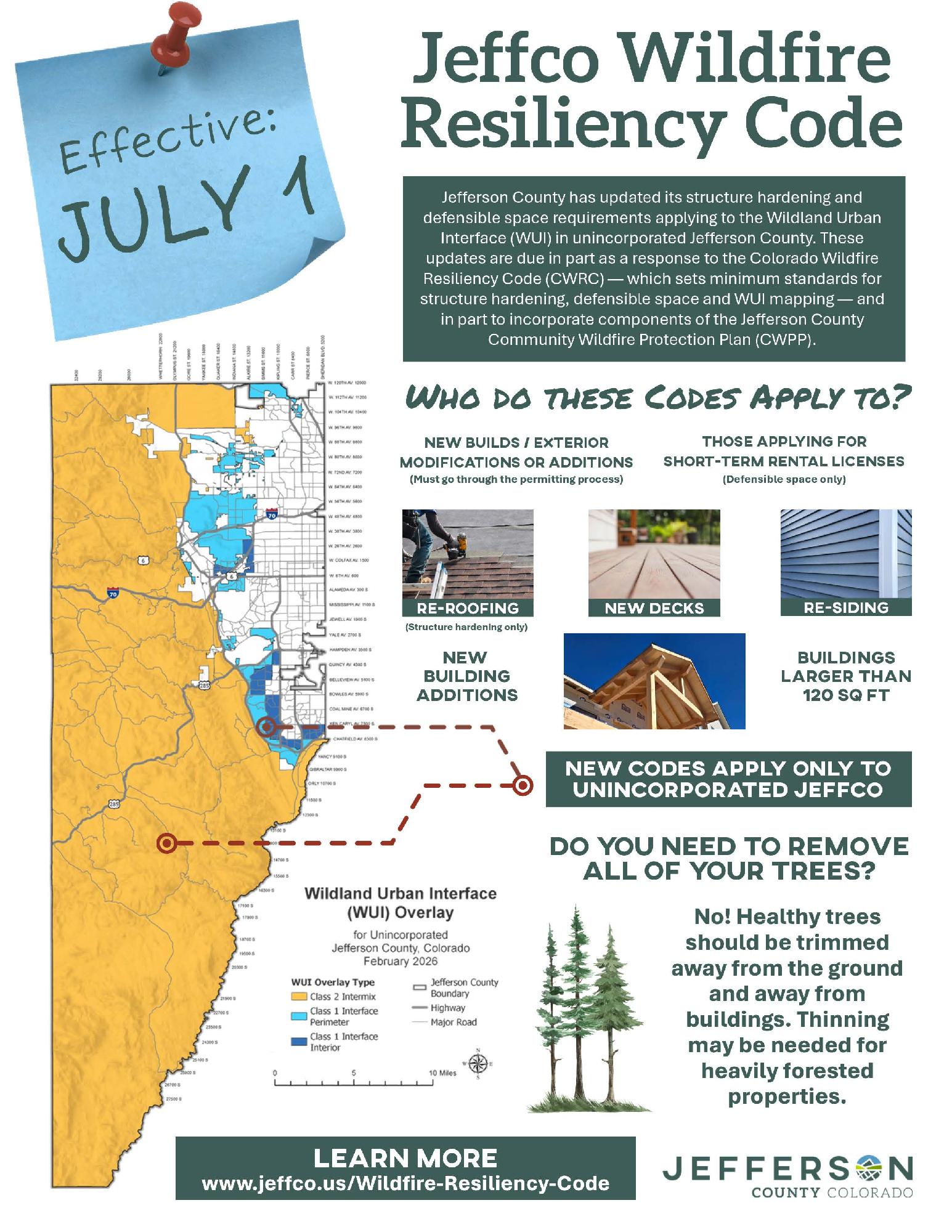 Today Jeffco's new Wildfire Resiliency Code goes into effect