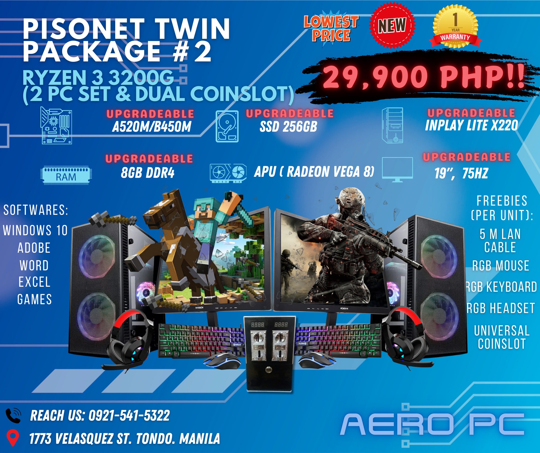 Aero - PISONET DUAL PACKAGE #2: 📀 (₱29,900) 2 PC SET SPECIFICATIONS:📝 ...