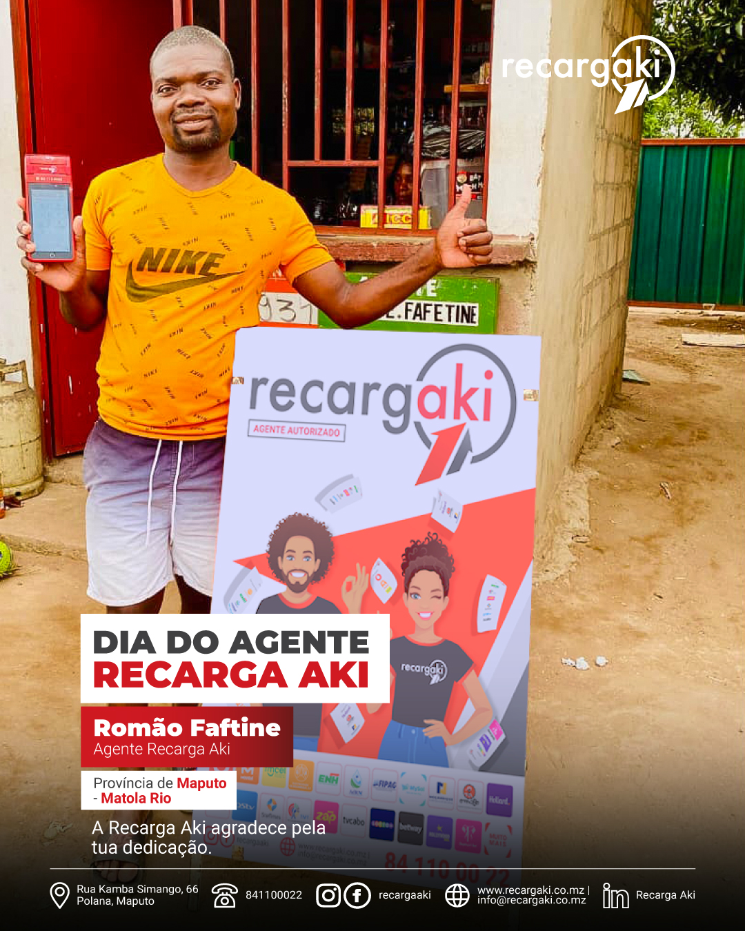 RecargaAki - 🎉 Hoje destacamos o excelente trabalho do agente Romão ...