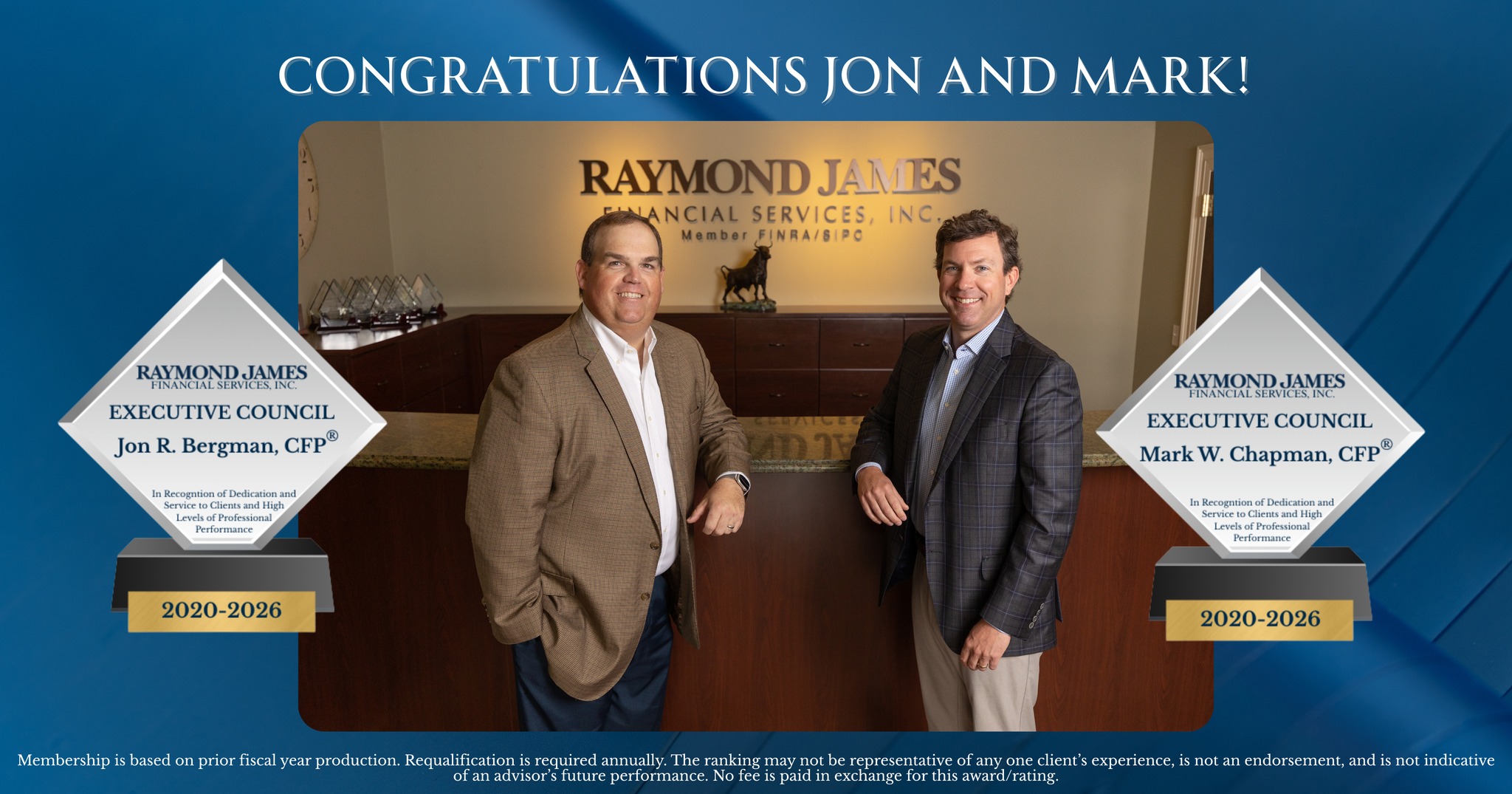 Raymond - We're proud to share that Jon and Mark have earned the ...