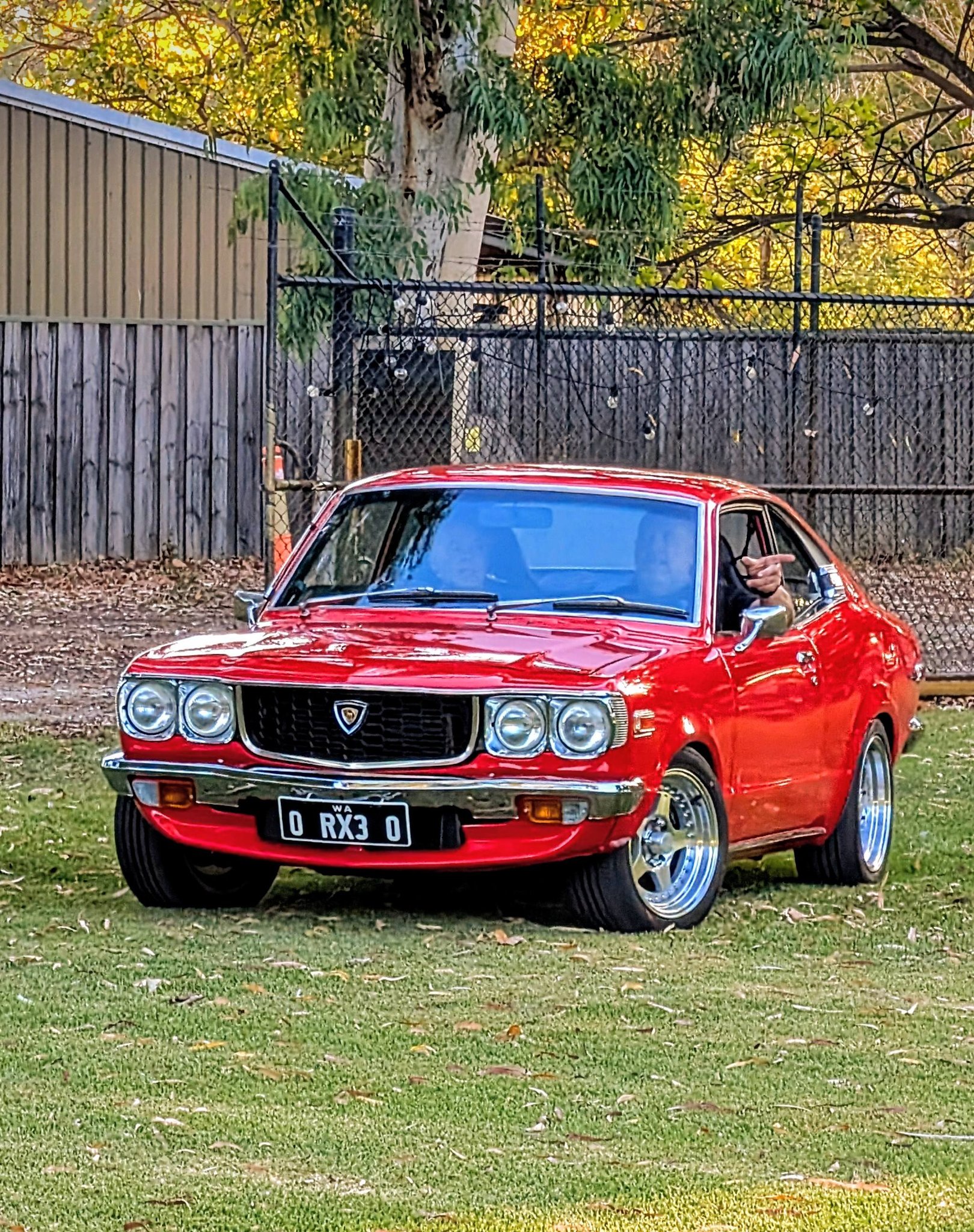 Mazda RX3 at Valley Social for the February WAJCC meet. Dash