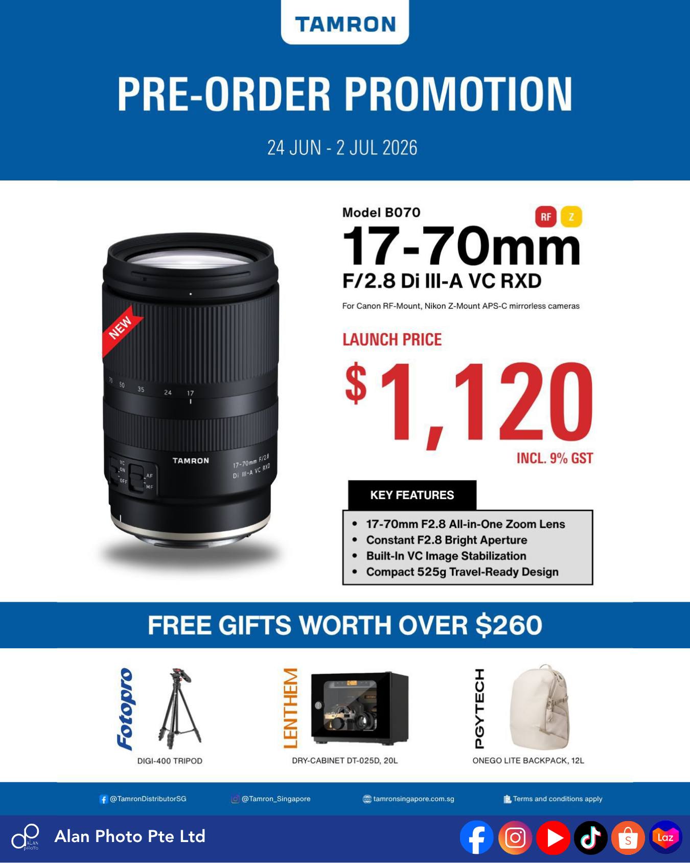 📸 Pre-Order Now: The New Tamron 17-70mm F2.8 Di III-A VC RXD! One