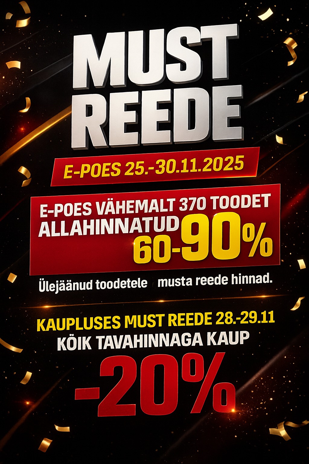 Kalastus.eu - ⭐ ⭐ ⭐ MUST REEDE KALASTUS.EU-s! ⭐ ⭐ ⭐ 📅 E-poes 25.–30.11. ...