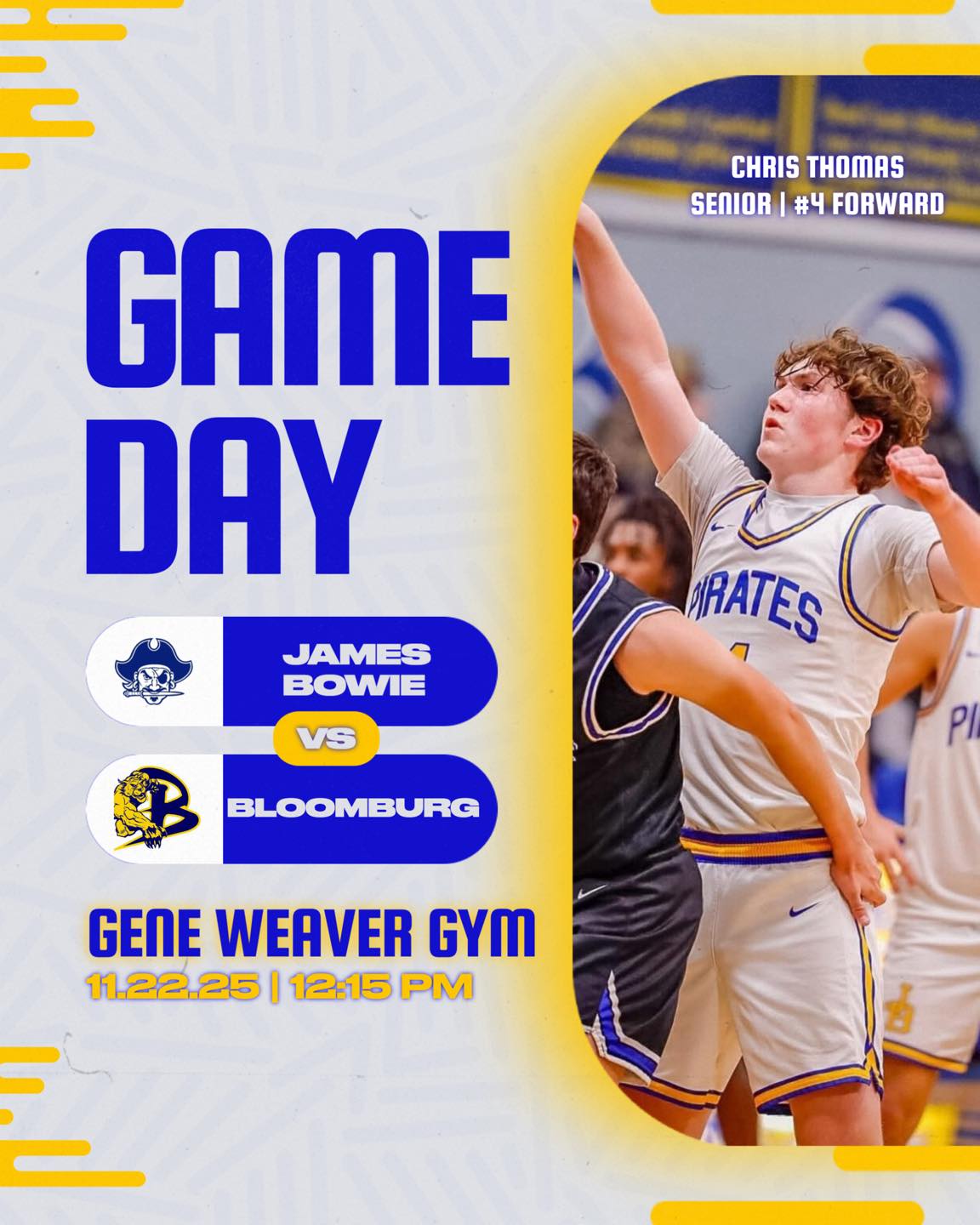 Simms ISD - 🔵🟡🏀 Final day of the Gene Weaver Invitational.... | Facebook