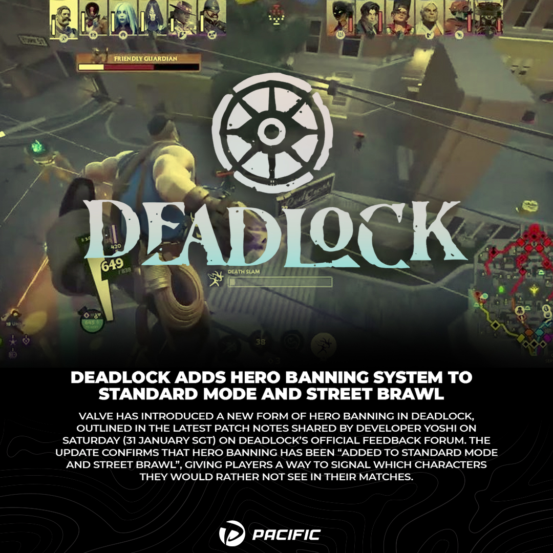 Pacific Esports - Deadlock adds hero banning system to... | Facebook
