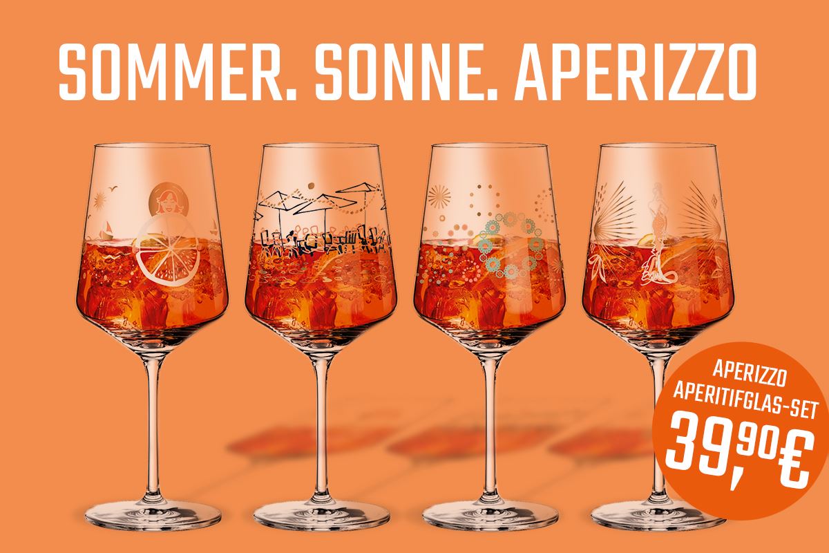 RITZENHOFF APERIZZO APERITIFGLAS-SET Herb und gleichzeitig prickelnd. Farbintensiv wie ein Sonnenuntergang auf Capri und genauso köstlich. Dabei kann es sich nur um den Klassiker unter den italienisc