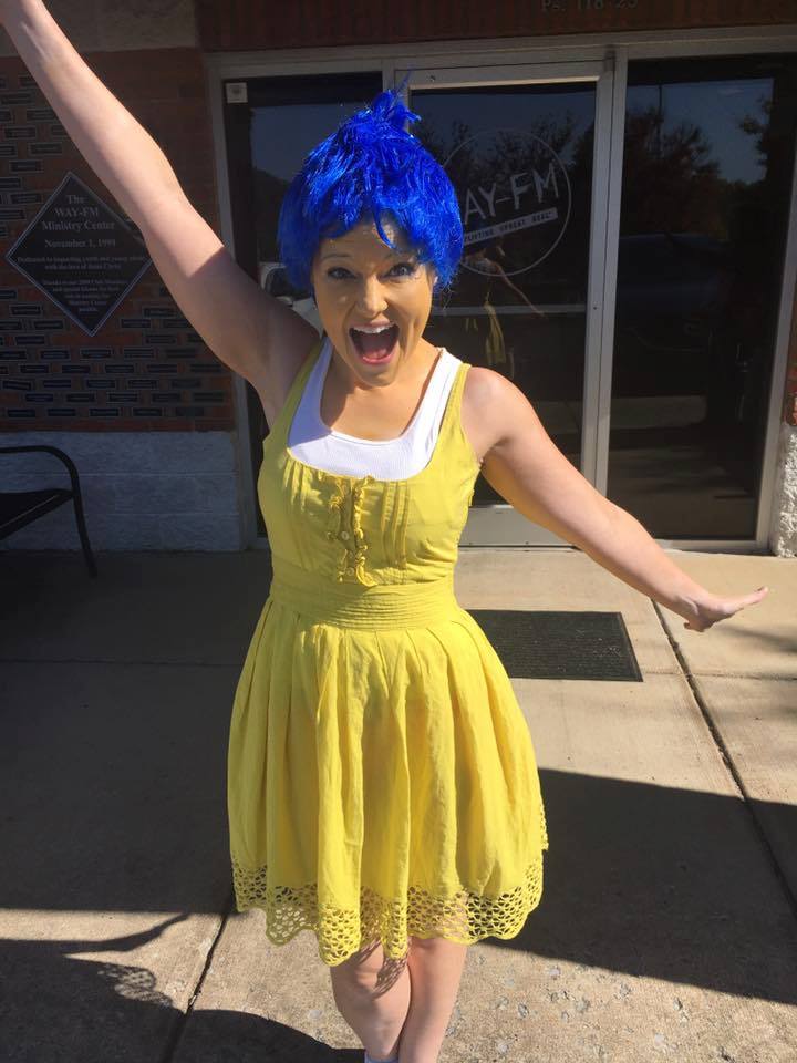 blue hair yellow dress Inside Out cosplay of my version of Joy! This is part of the Drefan's Emotions set. Of course my Joy would look like a sunshine beach boy! Tom Cruise laugh 😆 #InsideOut # Blonde hair Select Suit Size:EU48/US38 Gradient Blood stripe placement on the Mini Hattie Dress