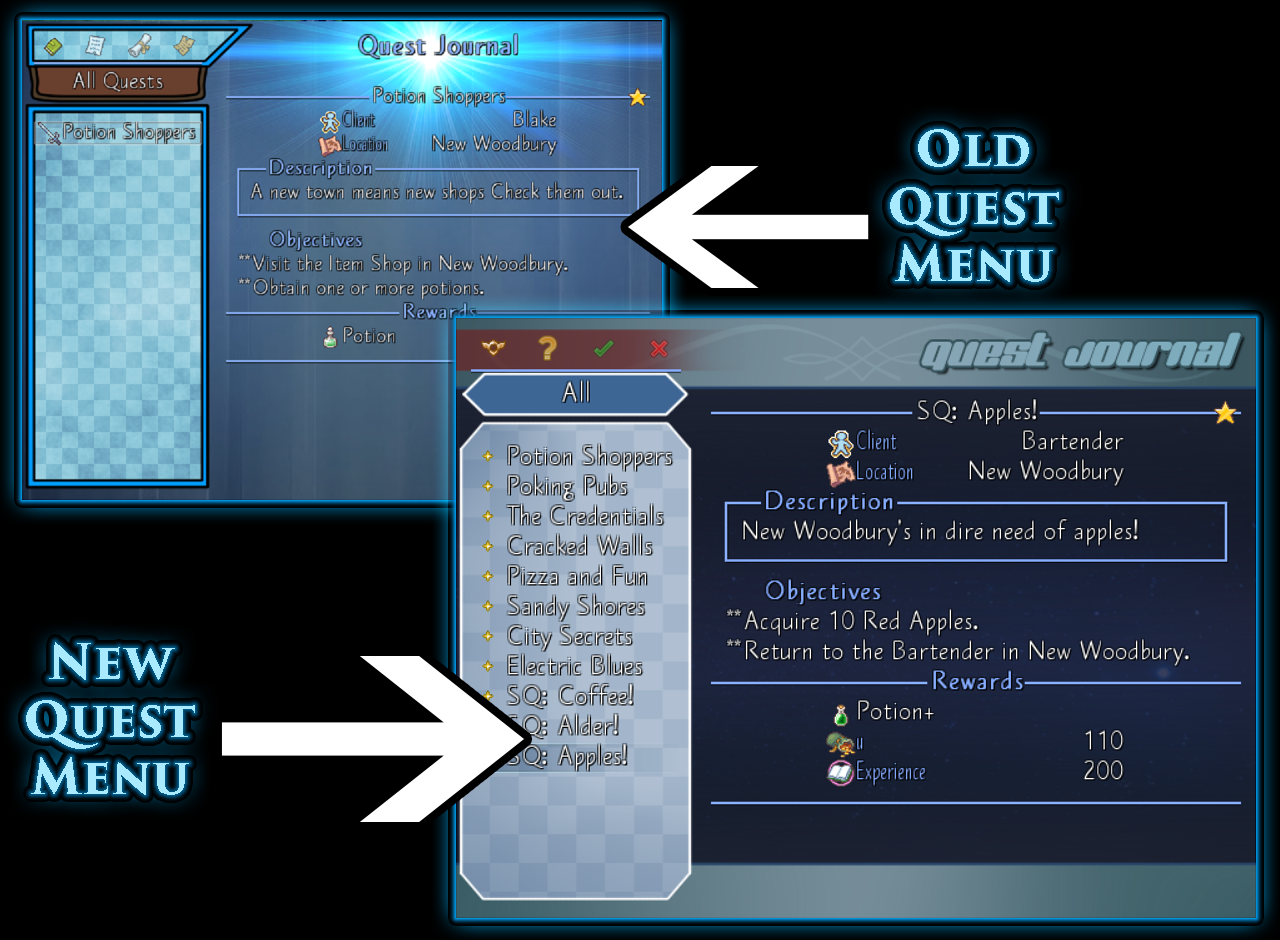The new Journal Quest menu layout is... - The Bowtie Artist