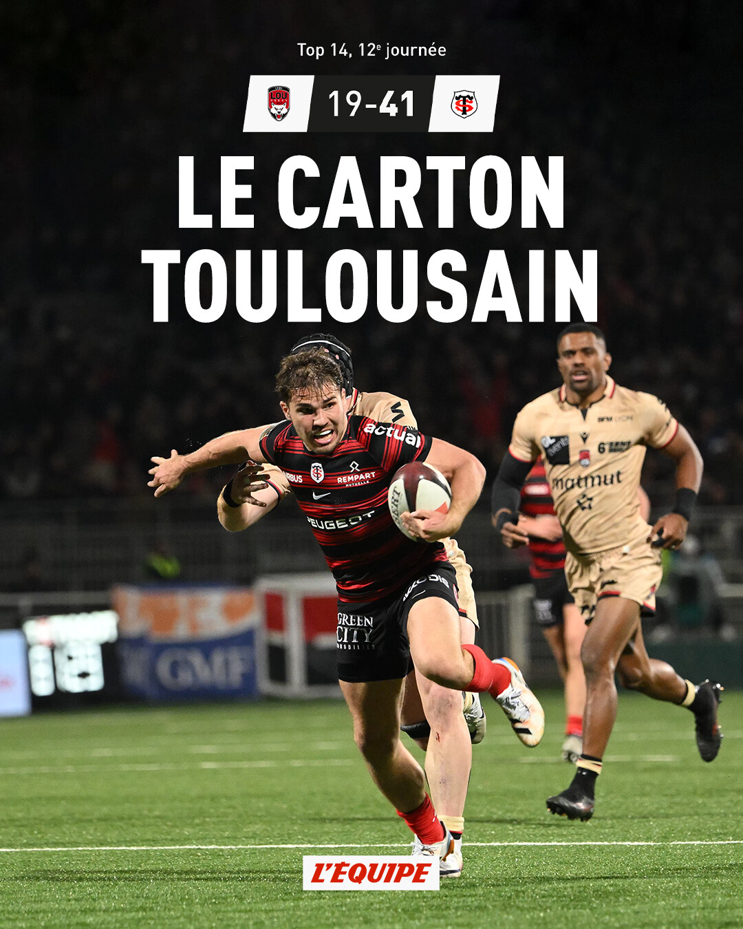 Médaille Officielle Stade Toulousain Top14 2025 - Avec Petit Cadre, Couleur Or - Neuf, Pour Fans De Rugby