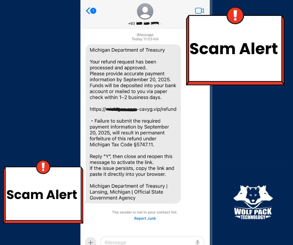 Wolf - 🚨 Scam Alert 🚨 This text message looks official — but it’s not ...