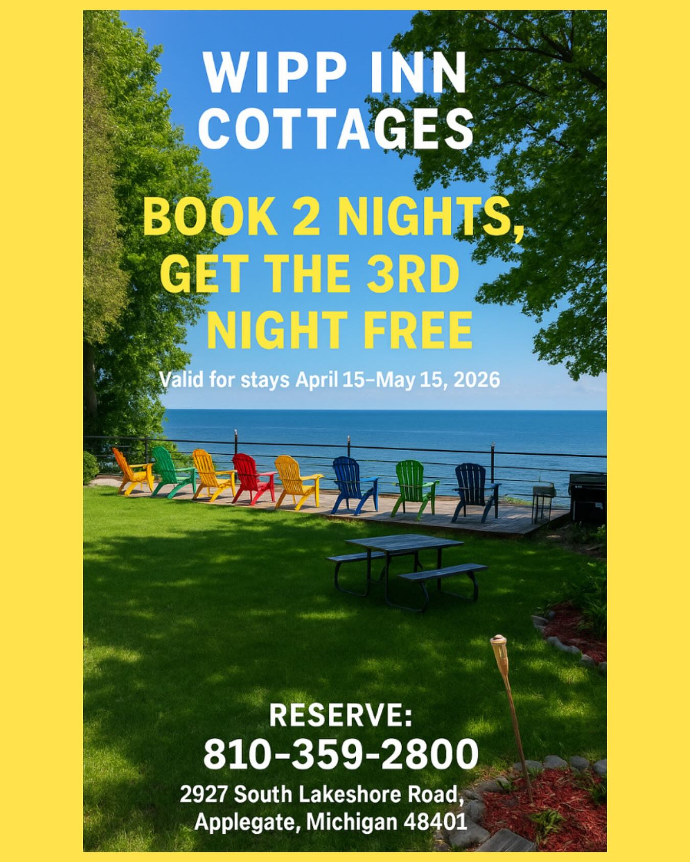 Wipp Inn Cottages Over the Lake | Applegate MI