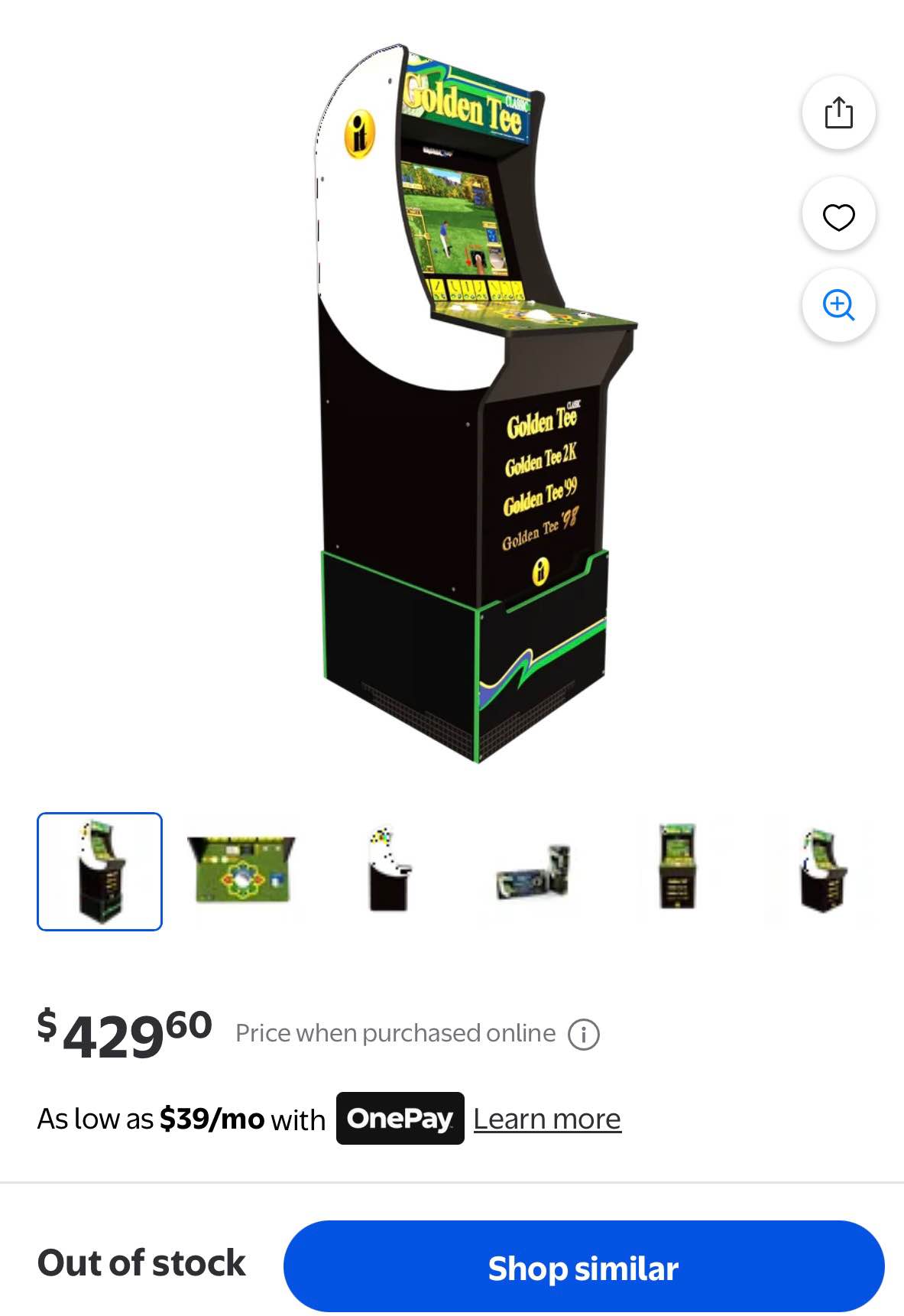 Golden Tee Classic Arcade Game with Riser 4 Feet - Games - Roanoke ...