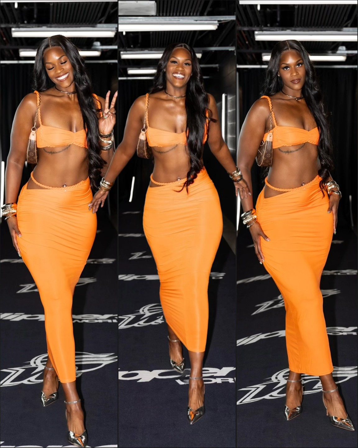 kalani brown dress WNBA player shows off her style 😮‍💨 kalani brown parents Vera Wang V-Wire Strapless ankle to floor removable cups SIZE:52