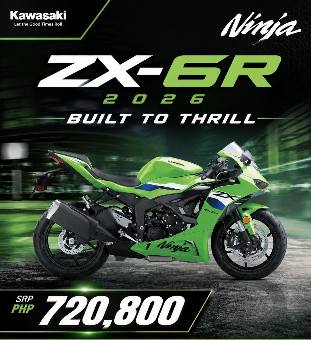 LAST ONE UNIT ! ⚡️ Kawasaki ZX-6R 2026 💚 ₱720,800srp ✔️ Cash